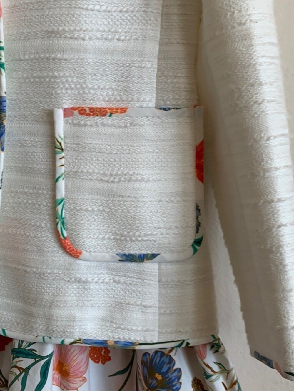 $428 Kate Spade White Blossom Trim Tweed Jacket - Picture 16 of 16